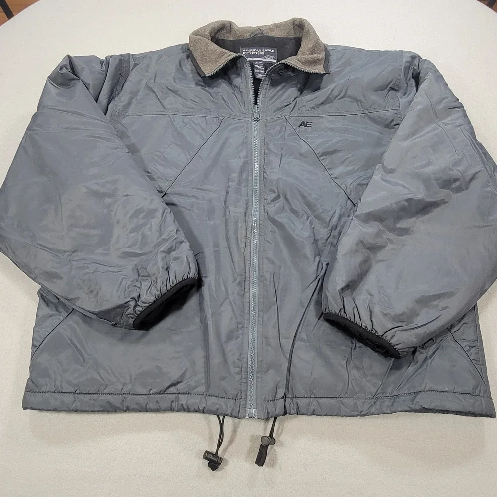 American Eagle Jacket Vintage AE77 Nylon Men's XXL Blue Gray 90s Y2K‎ Gorpcore
